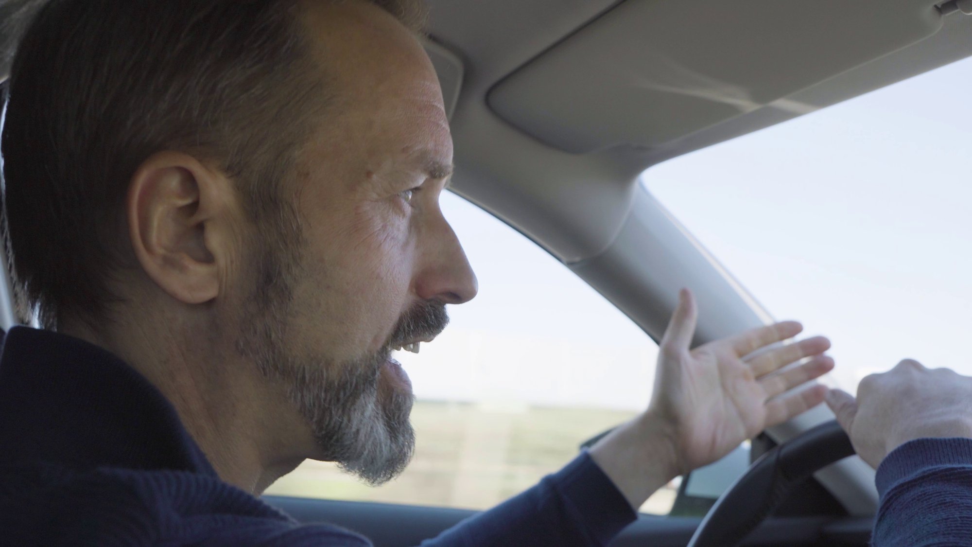 Frustrated driver in traffic